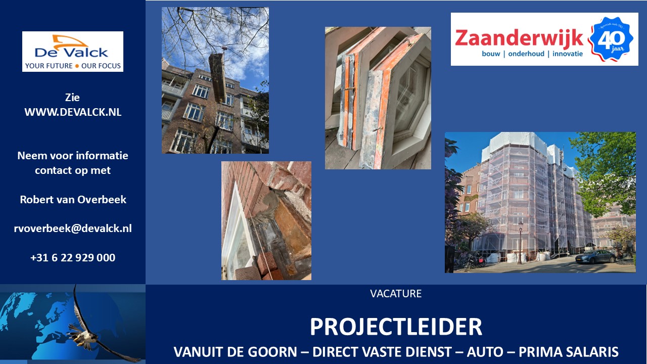 Vacature Projectleider 042025